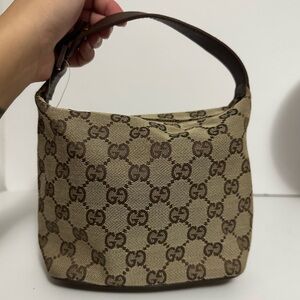 Gucci Beige GG Canvas Pochette- HANDBAG